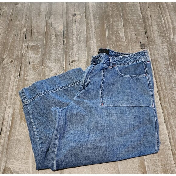 Riveted By Lee Womens Denim Wide-Leg Cropped Jeans 16 M 100% Cotton - Picture 10 of 10